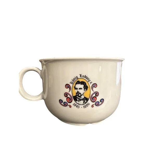 💖Vintage Lelhmann Weiden Germany König Ludwig II Porcelain Mug - Picture 2 of 4
